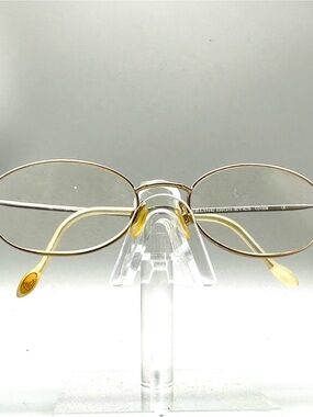 Celine Dion Eyes CD1008 Gold Silver Oval Eyeglass Frames 52-17-135 C02 Womens